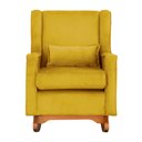 Ver imagem 3 de Kit 2 Poltrona Aurora Balanço Vovo Veludo Mostarda - Fm