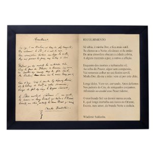 Quadro Poster com Moldura Poesia Gotica Baudelaire P8664
