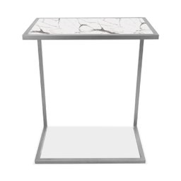 Mesa de Apoio Lateral para Sofá Belfast Prata e Vulcano - 3