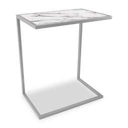 Mesa de Apoio Lateral para Sofá Belfast Prata e Vulcano - 1