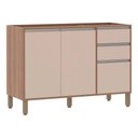 Ver imagem 1 de Balcão Cozinha 120 Cm 2 Portas 3 Gavetas Connect Lari Luciane Móveis