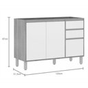 Ver imagem 2 de Balcão Cozinha 120 Cm 2 Portas 3 Gavetas Connect Lari Luciane Móveis