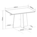 Ver imagem 3 de Mesa de Jantar Retangular 4 Lugares com Vidro Aires Mel e Grafite