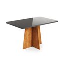 Ver imagem 2 de Mesa de Jantar Retangular 4 Lugares com Vidro Aires Mel e Grafite