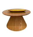 Ver imagem 1 de Mesa Cone de Centro Redonda 70 cm Base Freijó Tampo Freijó Personal Móveis Desing Mesa de Centro Con