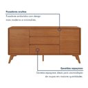 Ver imagem 7 de Cômoda 3 Gavetas 2 Portas 165cm MDF Serena Natural