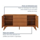 Ver imagem 4 de Cômoda 3 Gavetas 2 Portas 165cm MDF Serena Natural