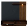 Painel para Tv até 60 Pol Ripado com Led 160x156cm Tocantins Preto Noce - 3