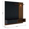 Painel para Tv até 60 Pol Ripado com Led 160x156cm Tocantins Preto Noce - 6