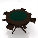 Ver imagem 7 de Conjunto Mesa de Jogos Carteado Bellagio Tampo Reversível Verde e 4 Cadeiras Madeira Poker Base Estr