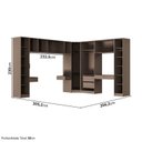 Ver imagem 4 de Guarda-roupa Modulado de Canto Obliquo 11 Peças com 12 Portas Orion CabeCasa MadeiraOriginals