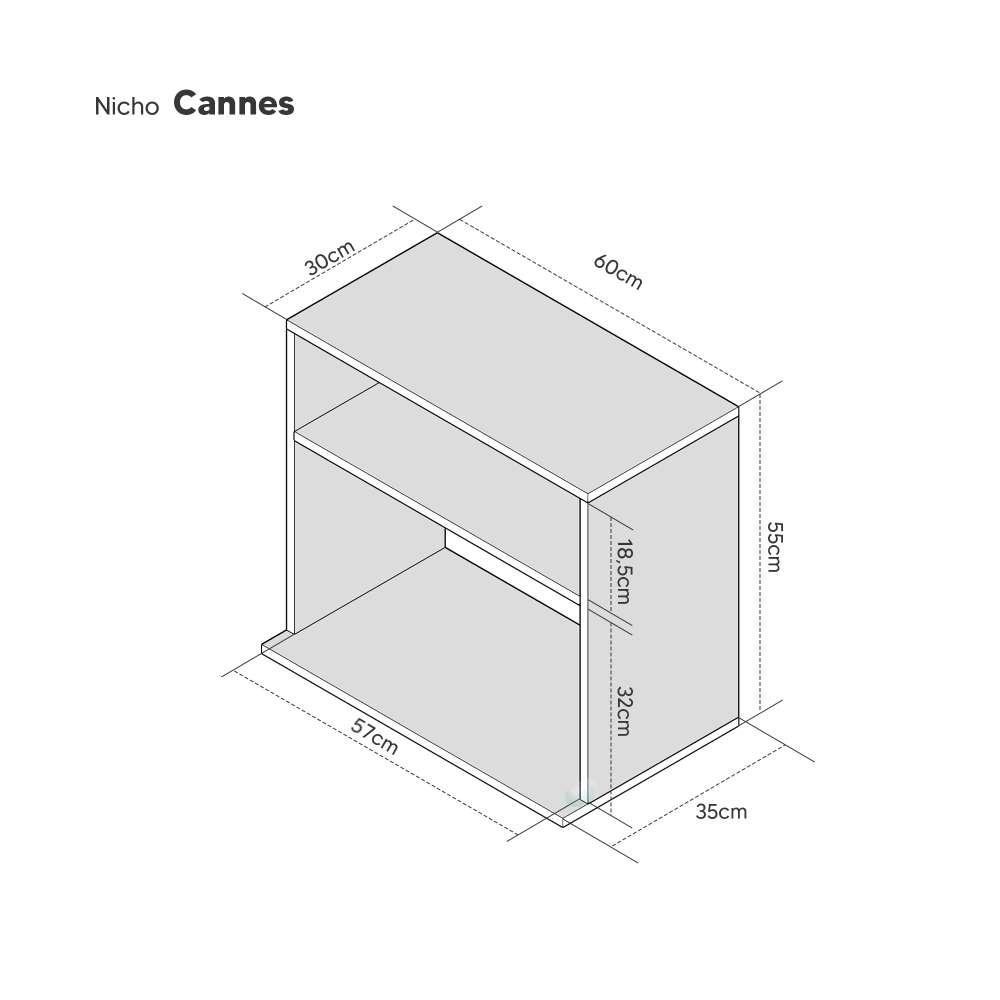 Suporte Nicho para Micro-ondas Forno Elétrico Cozinha Preto 60cm - 4