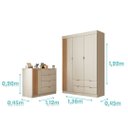 Ver imagem 4 de Quarto Infantil Ayla Off White com Amadeirado _ Phoenix Baby