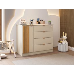 Quarto Infantil Ayla Off White com Amadeirado _ Phoenix Baby - 3