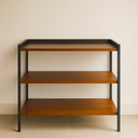 Ver imagem 2 de Aparador para Sala Industrial Julia Sapateira 80x80cm em Mdp Multiuso - Jm3 Móveis:freijó/preto