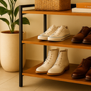 Ver imagem 4 de Aparador para Sala Industrial Julia Sapateira 80x80cm em Mdp Multiuso - Jm3 Móveis:freijó/preto