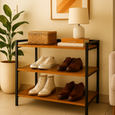 Ver imagem 5 de Aparador para Sala Industrial Julia Sapateira 80x80cm em Mdp Multiuso - Jm3 Móveis:freijó/preto