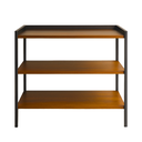 Ver imagem 3 de Aparador para Sala Industrial Julia Sapateira 80x80cm em Mdp Multiuso - Jm3 Móveis:freijó/preto