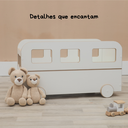 Ver imagem 2 de Baú Infantil Organizador de Brinquedos com Rodinhas | Estilo Montessori | MDF Branco Modelo Combi
