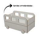 Ver imagem 2 de Baú Infantil Organizador de Brinquedos com Rodinhas | Estilo Montessori | MDF Branco Modelo Combi