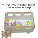 Ver imagem 7 de Baú Infantil Organizador de Brinquedos com Rodinhas | Estilo Montessori | Mdf Branco Modelo Combi