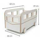 Ver imagem 3 de Baú Branco Infantil Organizador de Brinquedos Formato Combi com Rodinhas Estilo Montessori – Mdf