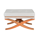 Ver imagem 1 de Puff Estofado com Base em X em Madeira – Design Moderno