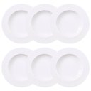 Ver imagem 1 de Jogo 6 Pratos Fundos Porcelana Branca 23cm Mesa Posta Aba Larga 330ml Tramontina Ingrid