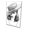 Quadro Decorativo Dama de Chapeu Minimalista Ilustrativo - 1