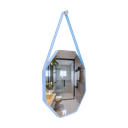 Ver imagem 2 de Espelho Decorativo Adnet Octogonal 40cm com Alça Azul Bebê Azul Quarto