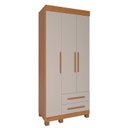 Ver imagem 2 de Guarda-Roupa Infantil 3 Portas 2 Gavetas Aurora Espresso Móveis Marrom/Cinamomo/Off White