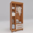 Ver imagem 7 de Guarda-Roupa Infantil 3 Portas 2 Gavetas Aurora Espresso Móveis Marrom/Cinamomo/Off White
