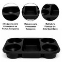 Ver imagem 4 de Porta Condimentos para Restaurantes e Lanchonetes 4 Frascos Preto
