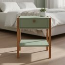 Ver imagem 1 de Mesa de Cabeceira 1 Gaveta Madeira Maciça Flórida Verde