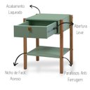 Ver imagem 5 de Mesa de Cabeceira 1 Gaveta Madeira Maciça Flórida Verde
