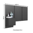 Ver imagem 4 de Cabeceira Solteiro Zurique 1 Porta Grafite - Art In Móveis