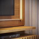 Ver imagem 5 de Painel para Tv 75 Polegadas com Led 181,5cmx216cm Ripado 2 Gavetas Gaia