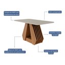 Ver imagem 3 de Mesa de Jantar em Mdf com Tampo de Vidro 130 Cm Agata Cinamomo/off White Cimol Móveis