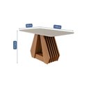 Ver imagem 2 de Mesa de Jantar em Mdf com Tampo de Vidro 130 Cm Agata Cinamomo/off White Cimol Móveis
