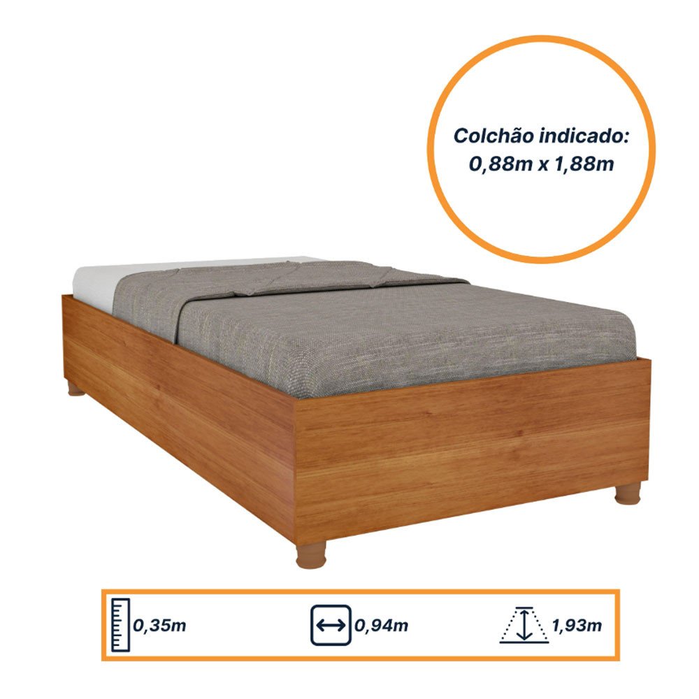 Cama Box Mônaco Solteiro Madeira Reflorestada Tcil Móveis - 4