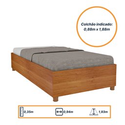 Cama Box Solteiro Mônaco - Madeira Reflorestada - Ripas Multilaminadas - Tcil Móveis - 4