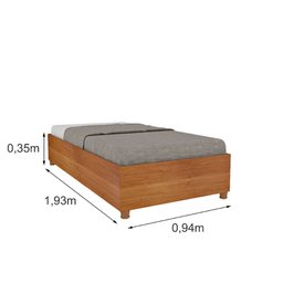 Cama Box Solteiro Mônaco - Madeira Reflorestada - Ripas Multilaminadas - Tcil Móveis - 3