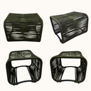 Ver mais imagens de Poltrona Lotus com Puff para Jardim Varanda Gourmet Moderrna em Aço e Corda Náutica Resistente