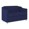 Kit Sofá Namoradeira + 02 Poltrona Tilla Recepção Sala Suede Cor:Azul Marinho - 6