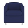 Kit Sofá Namoradeira + 02 Poltrona Tilla Recepção Sala Suede Cor:Azul Marinho - 3