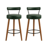 Kit 2 Banquetas Altas 60 Cm Estofada Corino com Encosto Retrô P/ Cozinha Área Gourmet Balcão - Izis: - 1