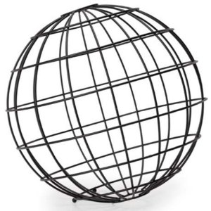 Escultura Decorativa Esfera em Metal Preto MART