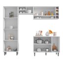 Ver imagem 3 de Cozinha Modulada Vanessa com Balcão Tatiane Branco sem Tampo - Ajl Móveis
