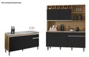 Ver imagem 2 de Armário de Cozinha Alice com Balcão de Pia Tatiane 120m sem Tampoamêndoa/preto - Ajl