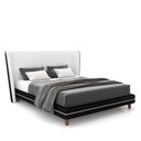 Ver mais imagens de Conjunto Cama com Cabeceira Casal Torres Pés em Madeira Pu/bouclê Preto/off White G91 - Gran Belo